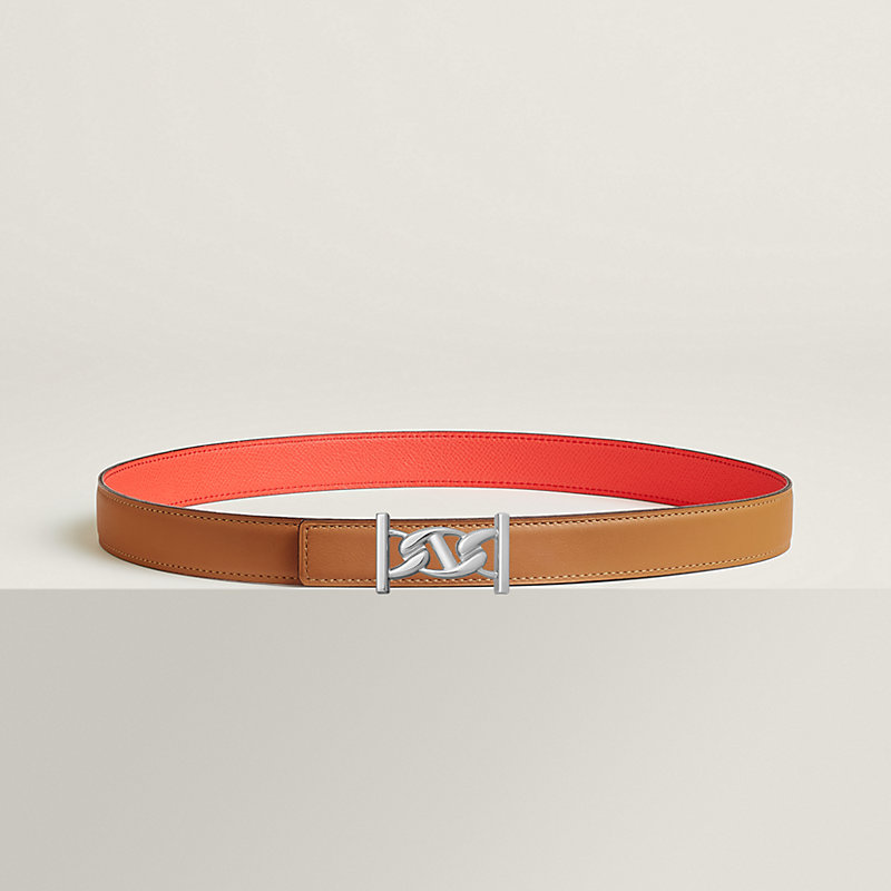 My H belt buckle & Reversible leather strap 24 mm