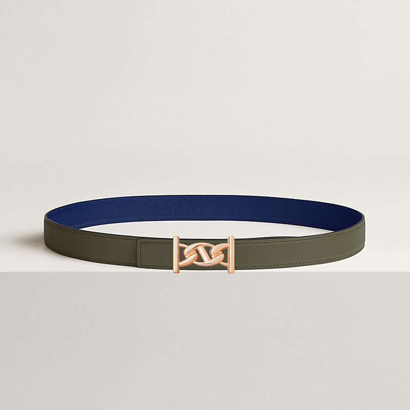 My H belt buckle & Reversible leather strap 24 mm