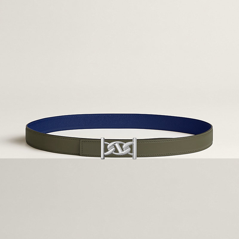 My H belt buckle & Reversible leather strap 24 mm
