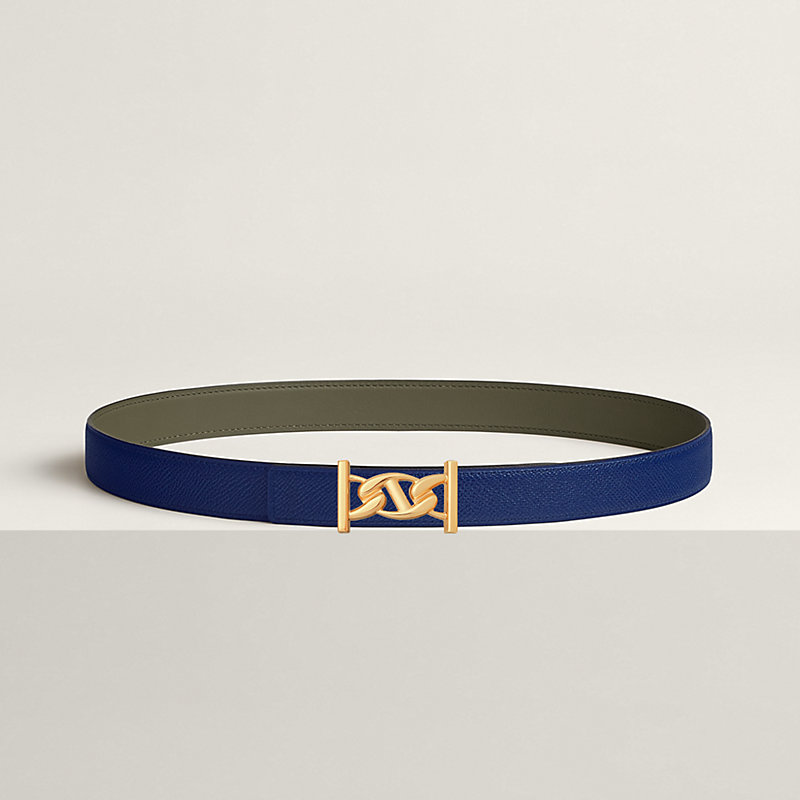 My H belt buckle & Reversible leather strap 24 mm