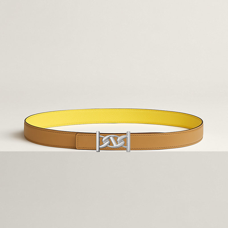 My H belt buckle & Reversible leather strap 24 mm
