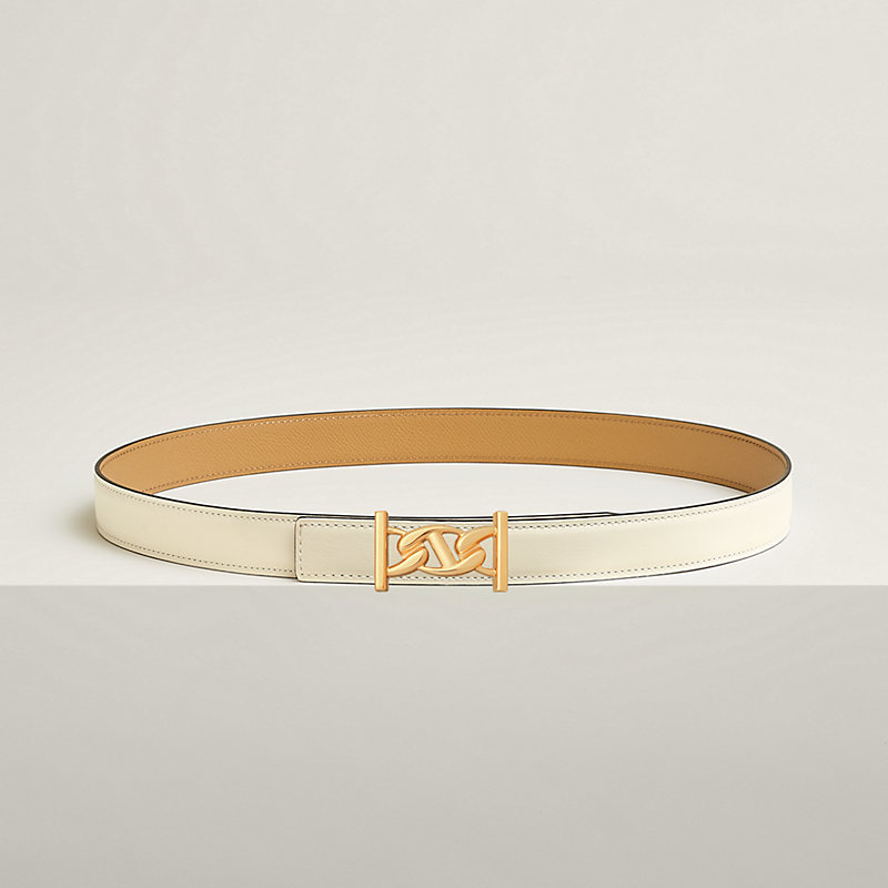 My H belt buckle & Reversible leather strap 24 mm