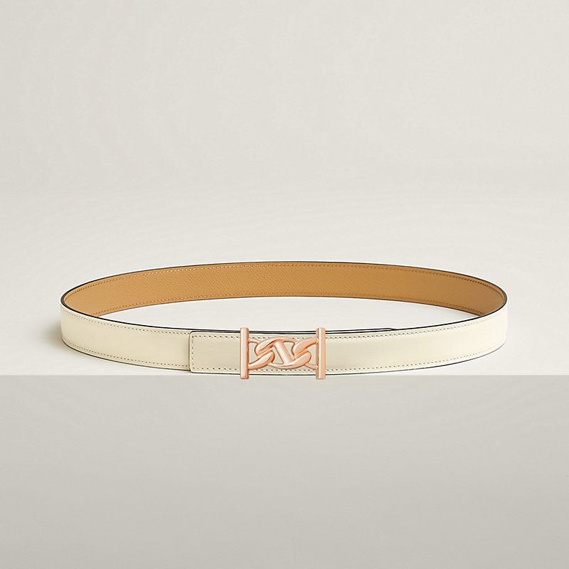 My H belt buckle & Reversible leather strap 24 mm