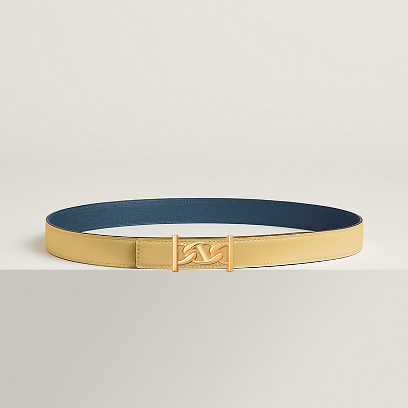 My H belt buckle & Reversible leather strap 24 mm