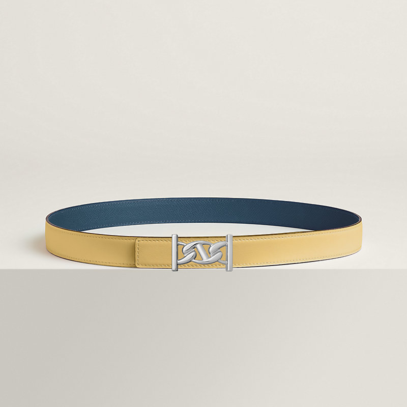 My H belt buckle & Reversible leather strap 24 mm