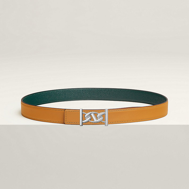 My H belt buckle & Reversible leather strap 24 mm