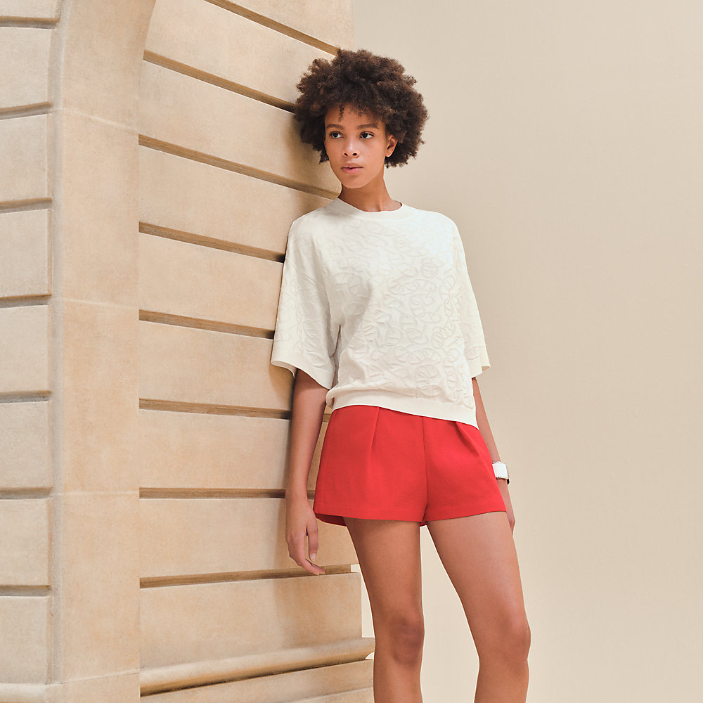 White short sleeve on sale sweater