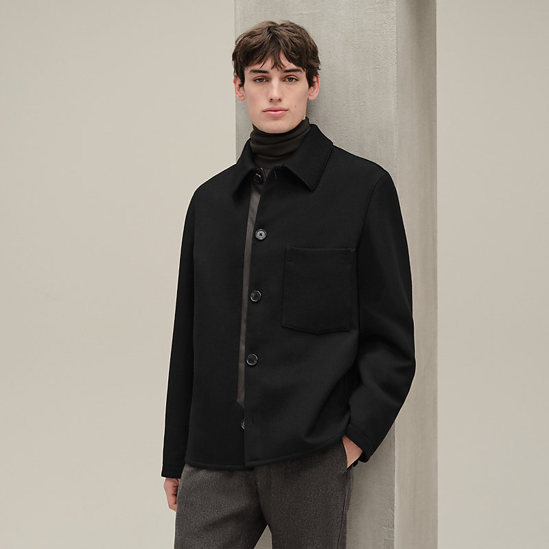 ジャケット・アウター HERMES Khaki Gray wool Stand collar Coat ジャケット・アウター HERMES Khaki Gray wool Stand collar