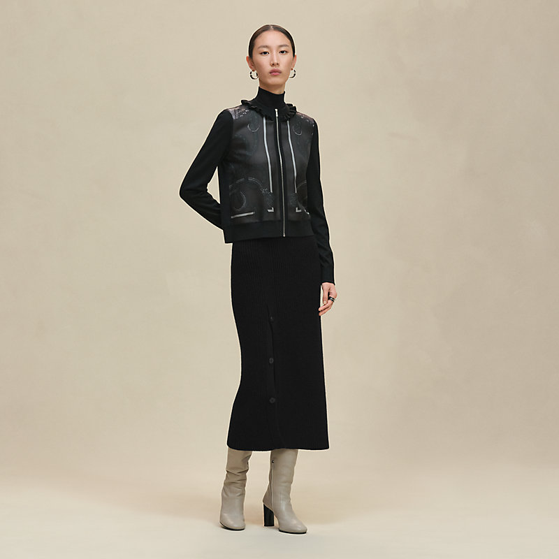 "Palefroi Remix" long-sleeve twillaine cardigan