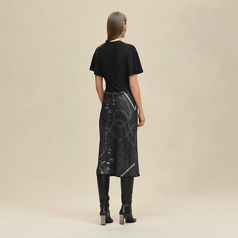 "Palefroi Remix" short-sleeve twillaine long dress