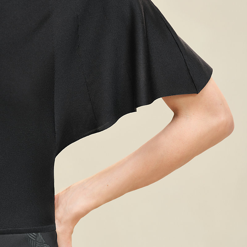 "Palefroi Remix" short-sleeve twillaine long dress