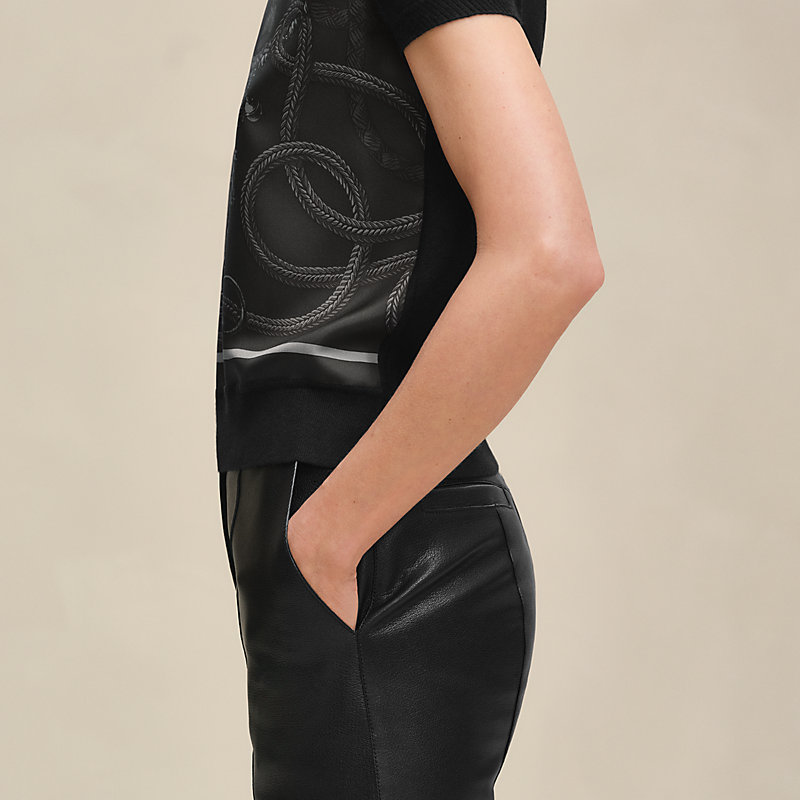"Palefroi Remix" short-sleeve twillaine sweater