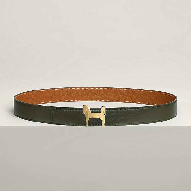 Panache belt buckle & Reversible leather strap 32 mm