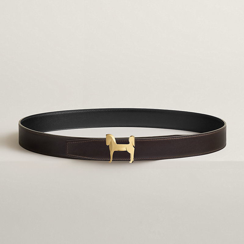 Panache belt buckle & Reversible leather strap 32 mm