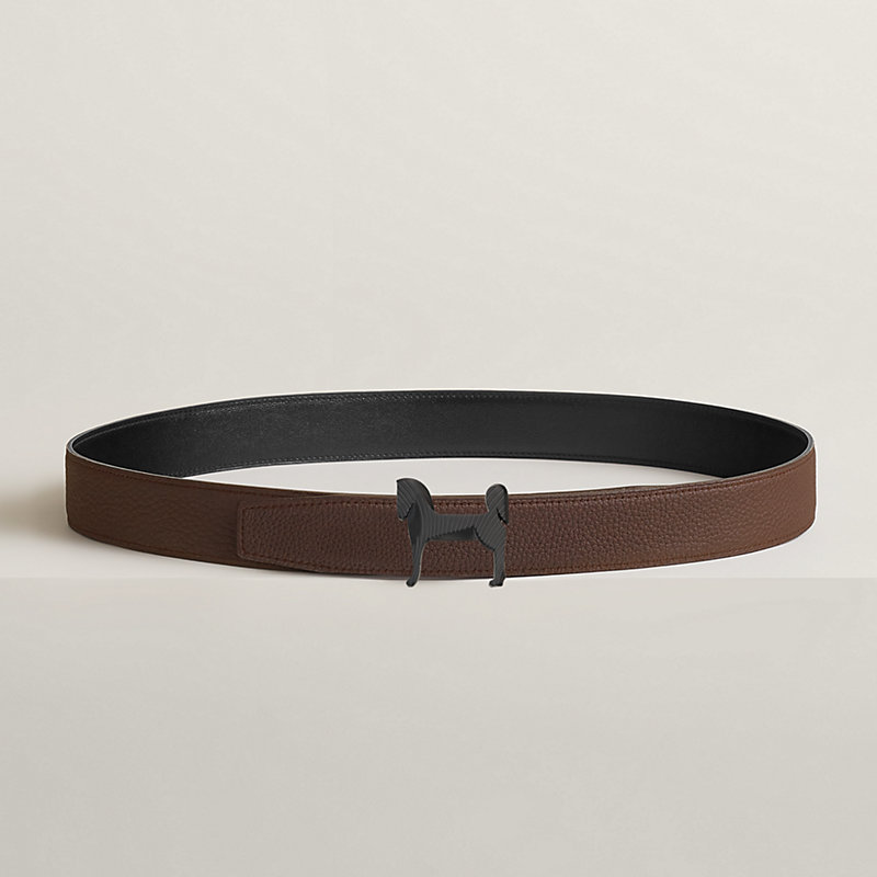 Panache Zebre belt buckle & Reversible leather strap 32 mm