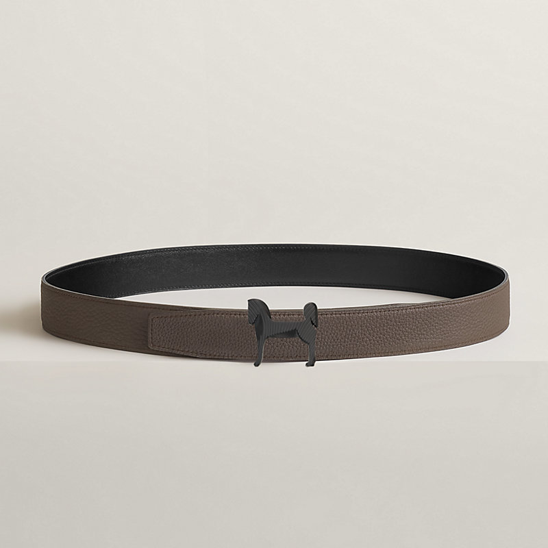 Panache Zebre belt buckle & Reversible leather strap 32 mm