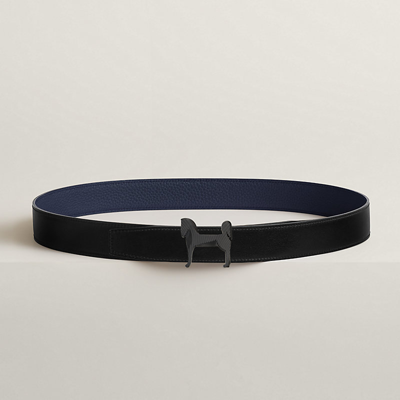 Panache Zebre belt buckle & Reversible leather strap 32 mm