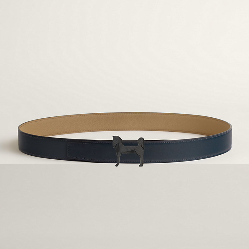 Panache Zebre belt buckle & Reversible leather strap 32 mm