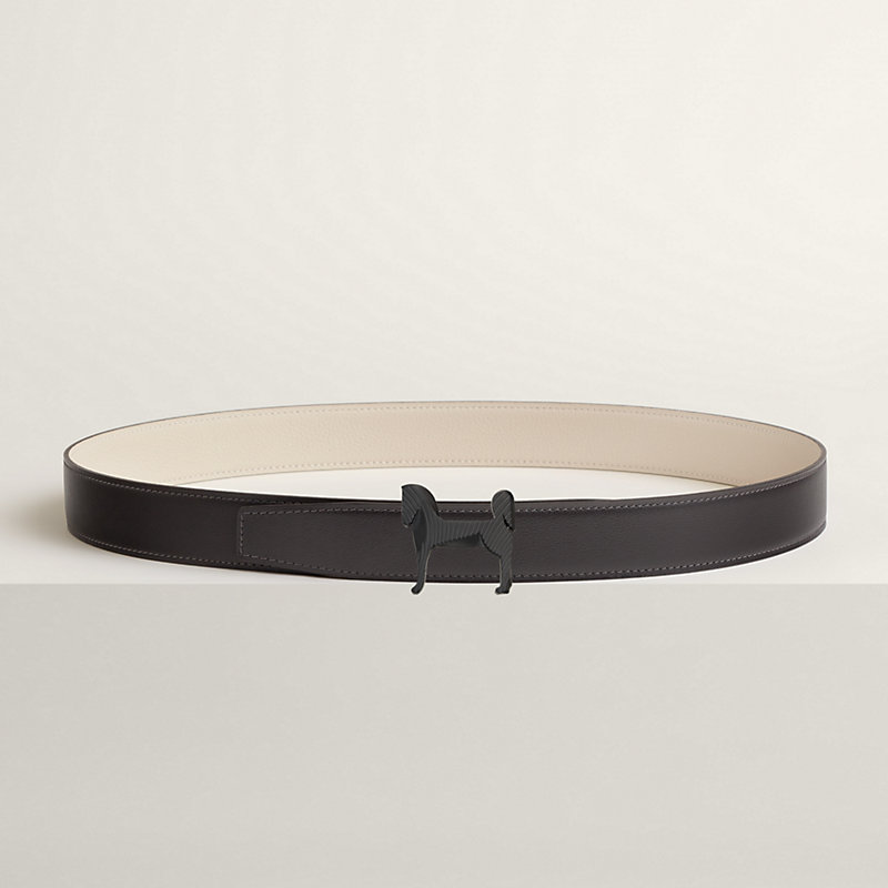 Panache Zebre belt buckle & Reversible leather strap 32 mm