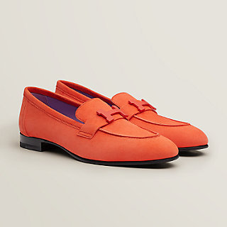 hermes red loafers