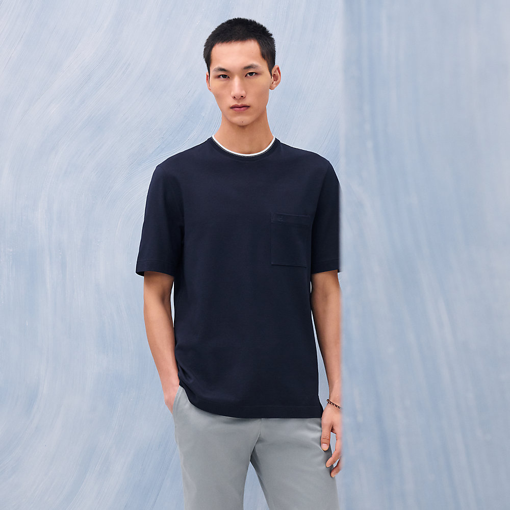 【シンプルでお洒落】HERMES T シャツ piqures slier Piqures Sellier
