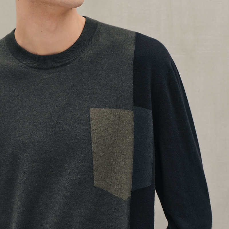 "Poche ombree" crewneck sweater