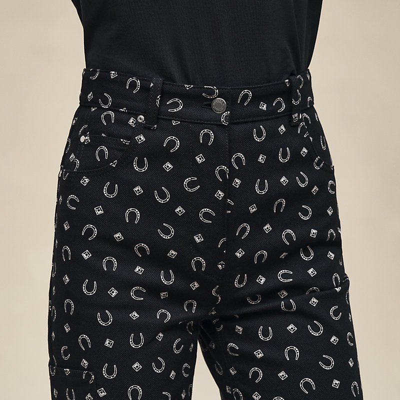 "Porte-Bonheur Bandana" straight leg pants