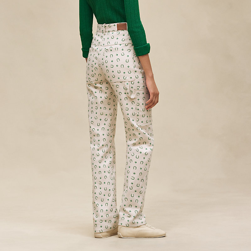 "Porte-Bonheur Bandana" straight leg pants