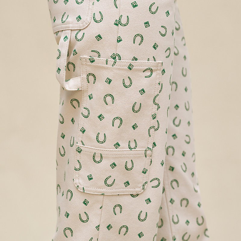 "Porte-Bonheur Bandana" straight leg pants
