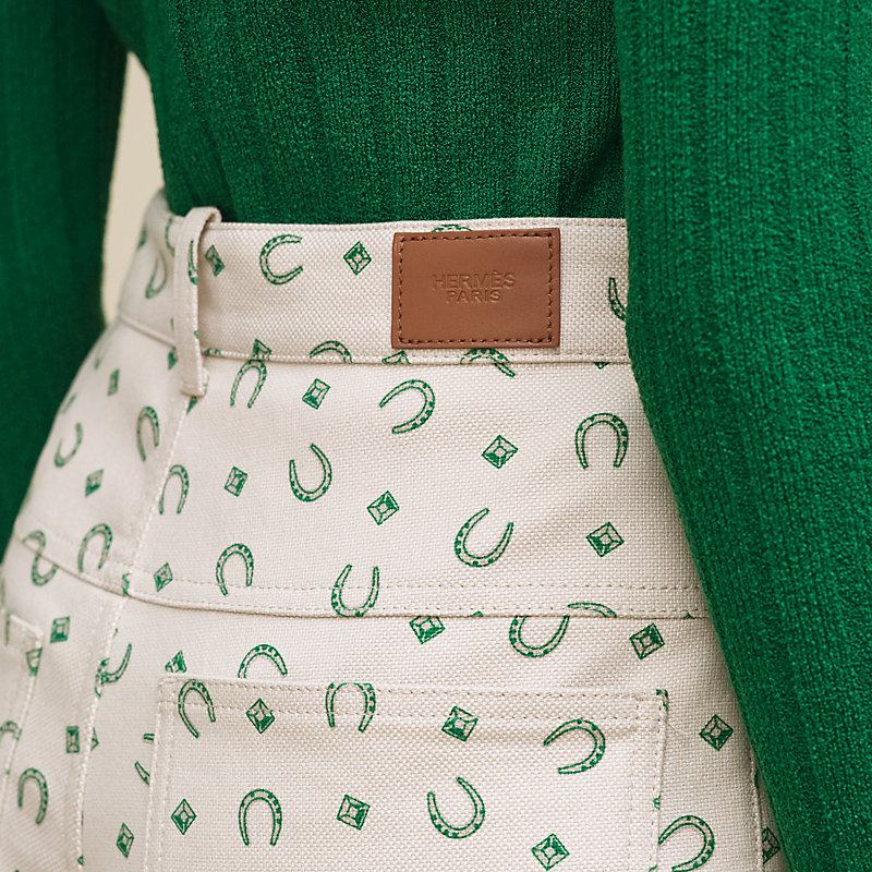 "Porte-Bonheur Bandana" straight leg pants