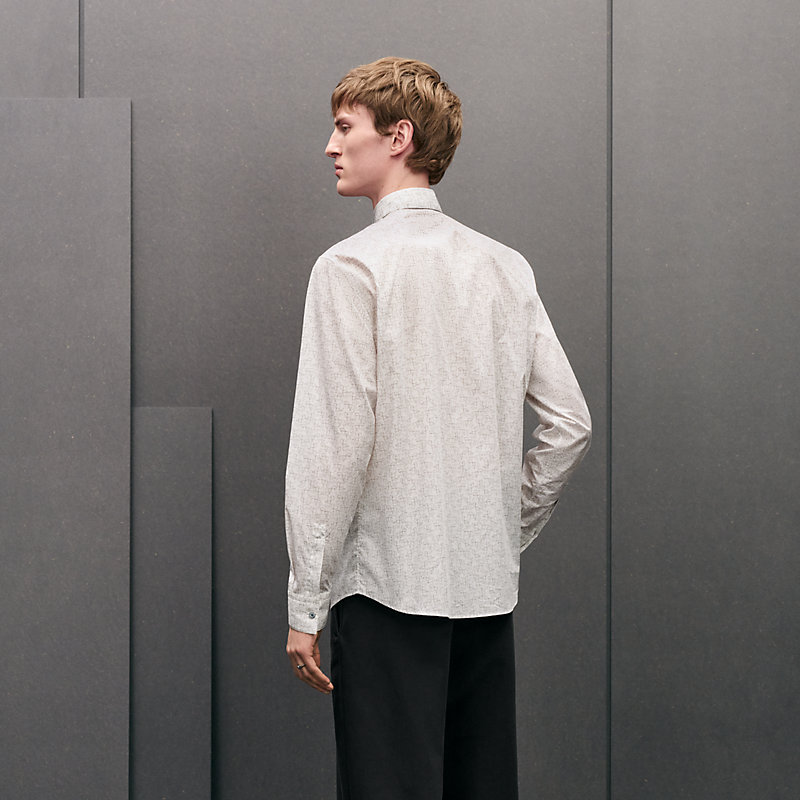 "Quadrigalop" straight cut shirt with Louis collar