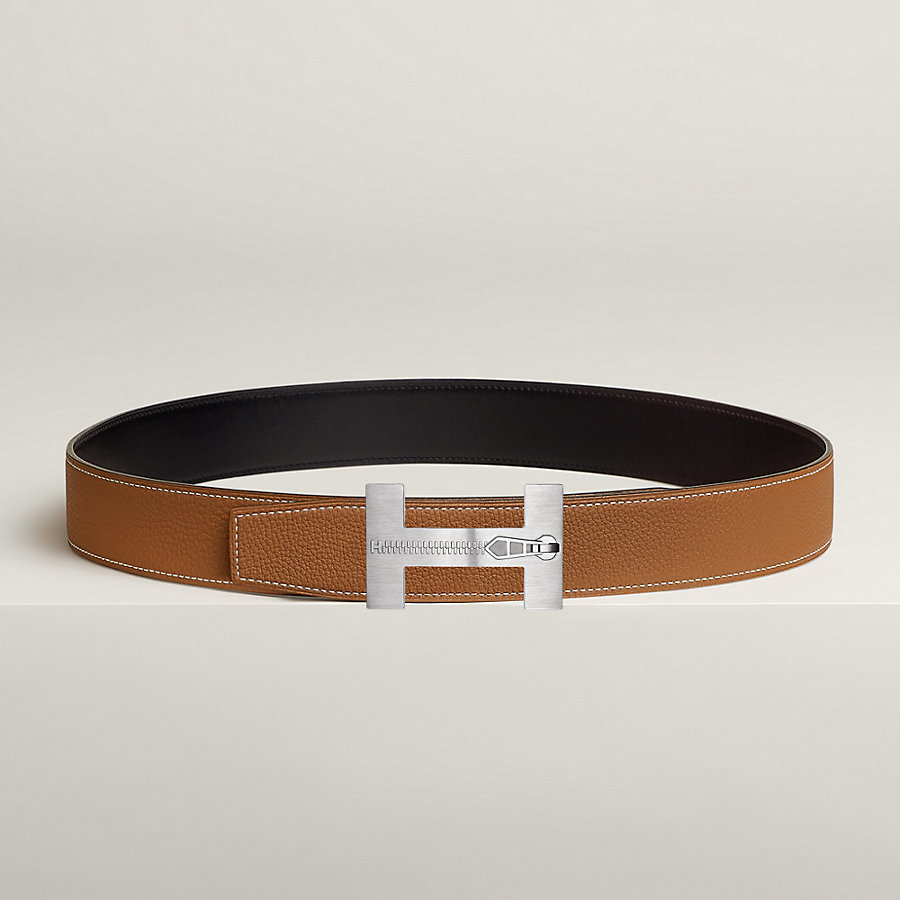 Quizz Ferme-Tout belt buckle & Reversible leather strap 38 mm