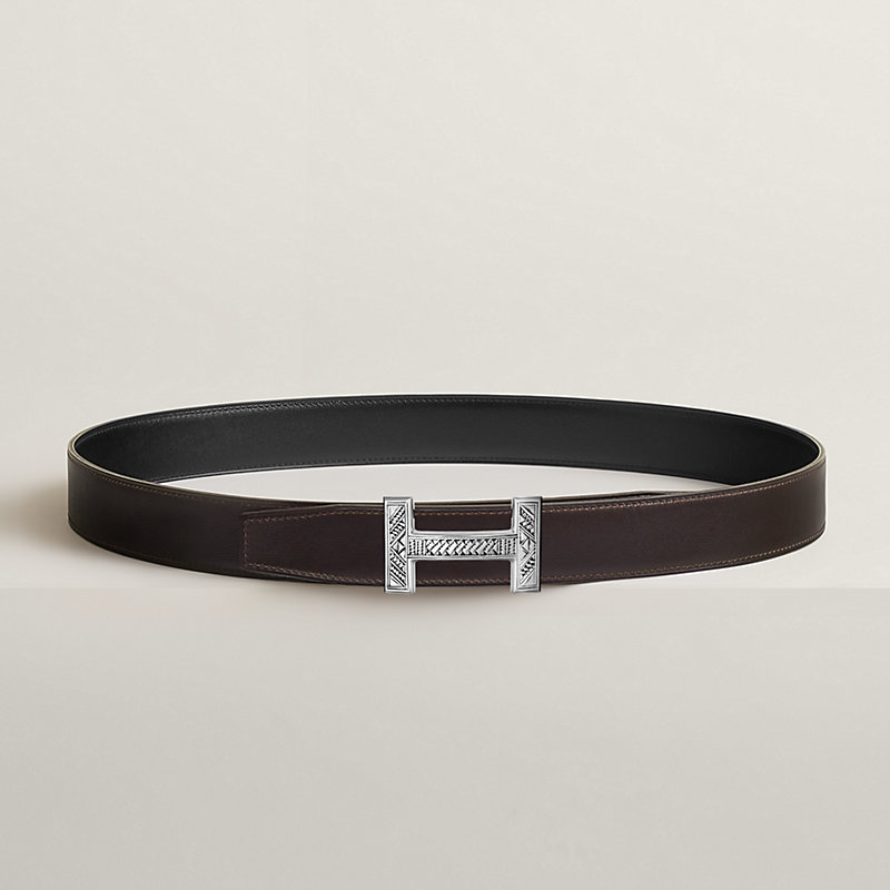 Quizz Touareg belt buckle & Reversible leather strap 32 mm