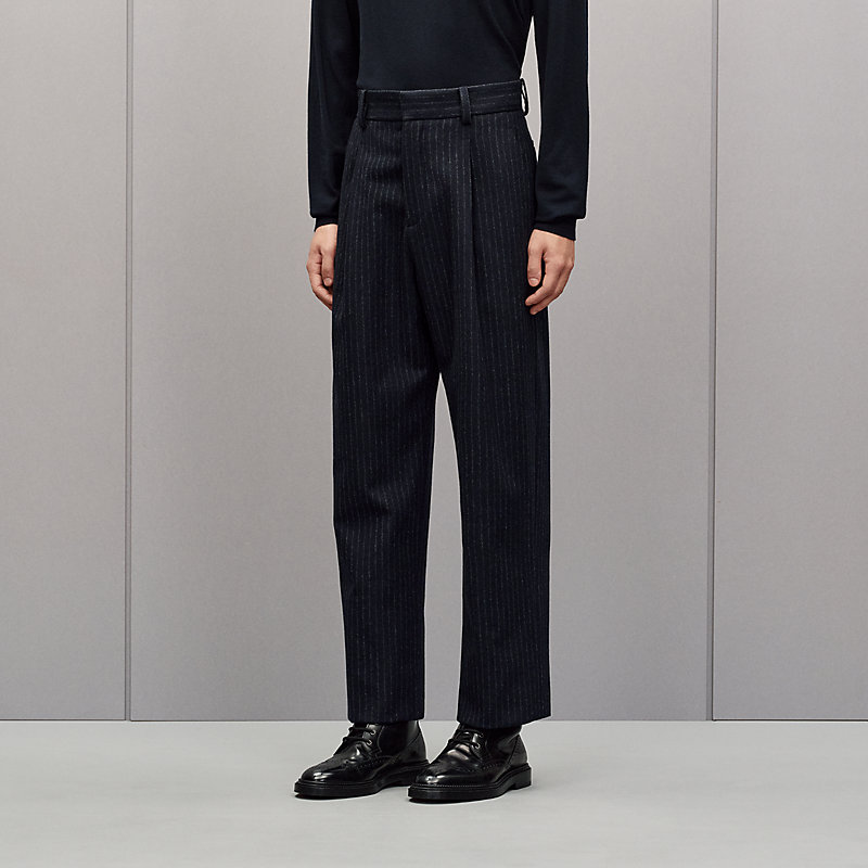 "Rayures craies" pleated Palerme pants