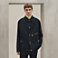 View: Worn, "Rayures de laine et papier" overshirt with removable hood