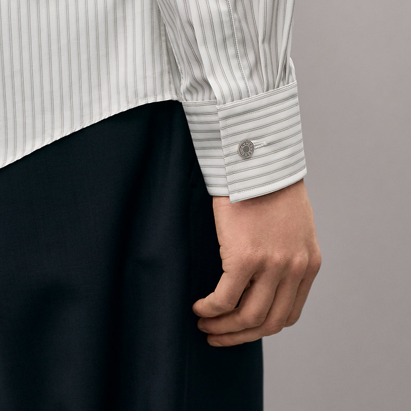 "Rayures Rythmees" fitted shirt with Faubourg collar, View: , view 5 of 5