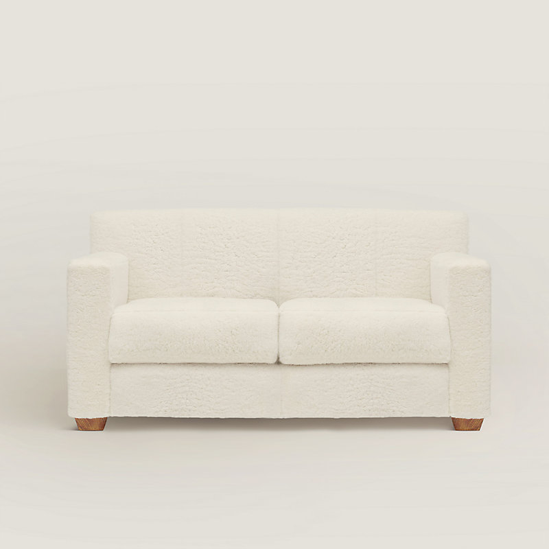 Reeditions J.-M. Frank par Hermès woolskin 2-seater sofa
