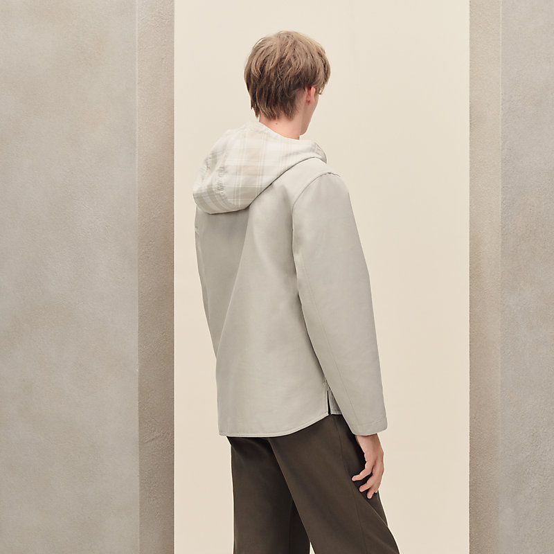 Reversible hooded jacket