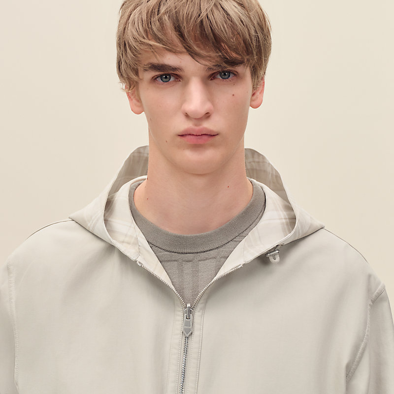 Reversible hooded jacket