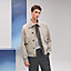 View: Worn, Rib-trim jacket with leather detail