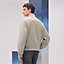 View: Worn, Rib-trim jacket with leather detail