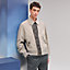 View: Worn, Rib-trim jacket with leather detail