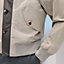 View: Worn, Rib-trim jacket with leather detail