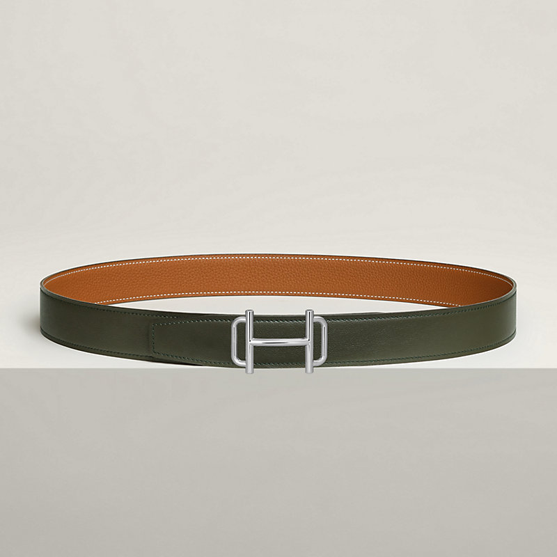 Royal belt buckle & Reversible leather strap 32 mm
