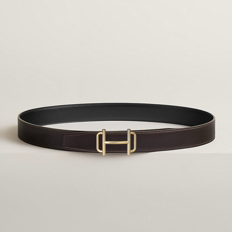Royal belt buckle & Reversible leather strap 32 mm
