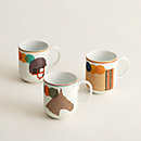 View: front, Saut Hermès set of 3 mugs