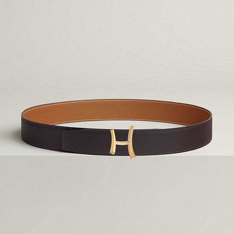 Script belt buckle & Reversible leather strap 38 mm