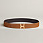 Script belt buckle & Reversible leather strap 38 mm, view 2 of 2