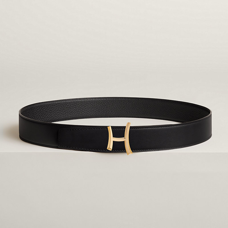 Script belt buckle & Reversible leather strap 38 mm