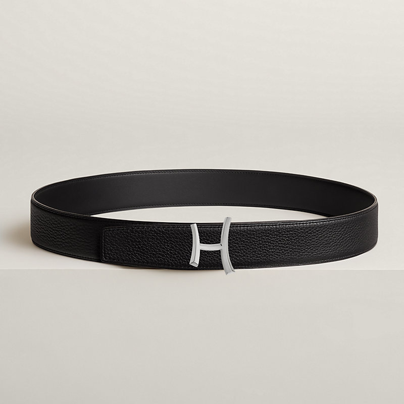 Script belt buckle & Reversible leather strap 38 mm